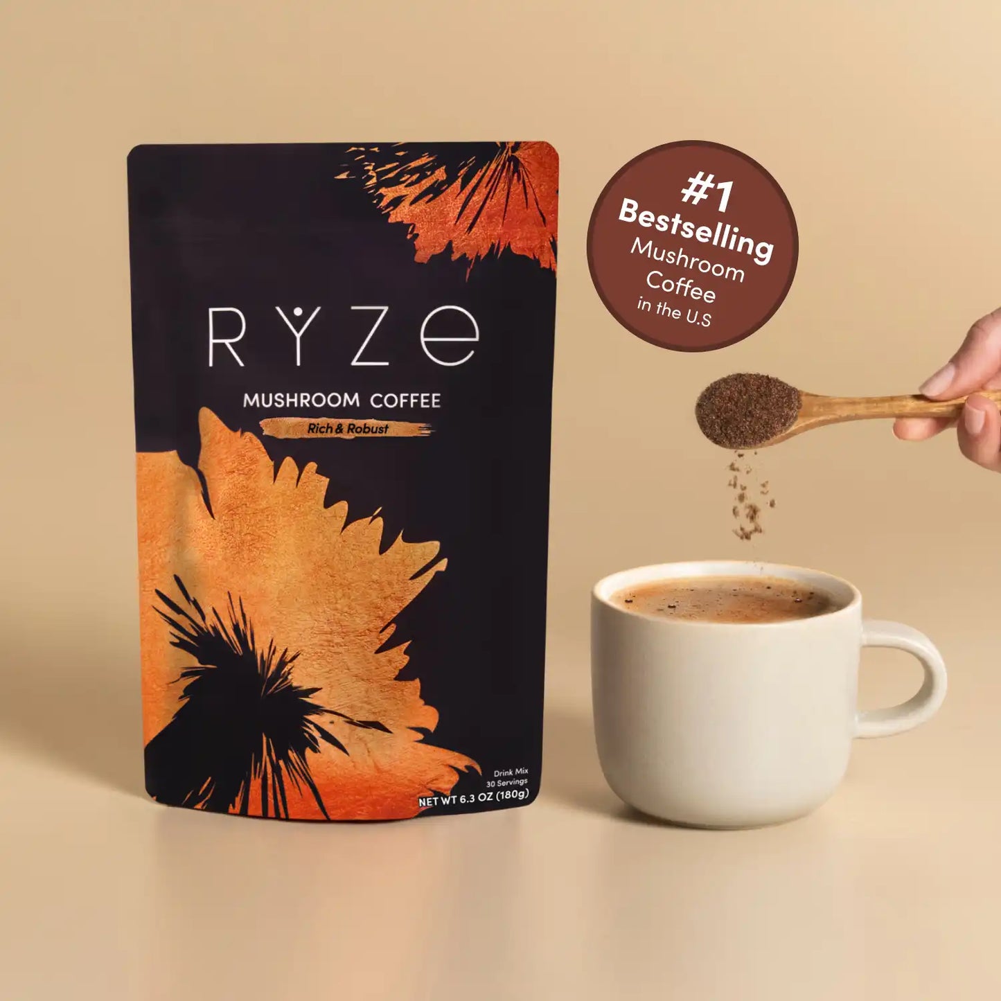 Mushroom Coffee Dark Roast (30 Servings) - A9O2