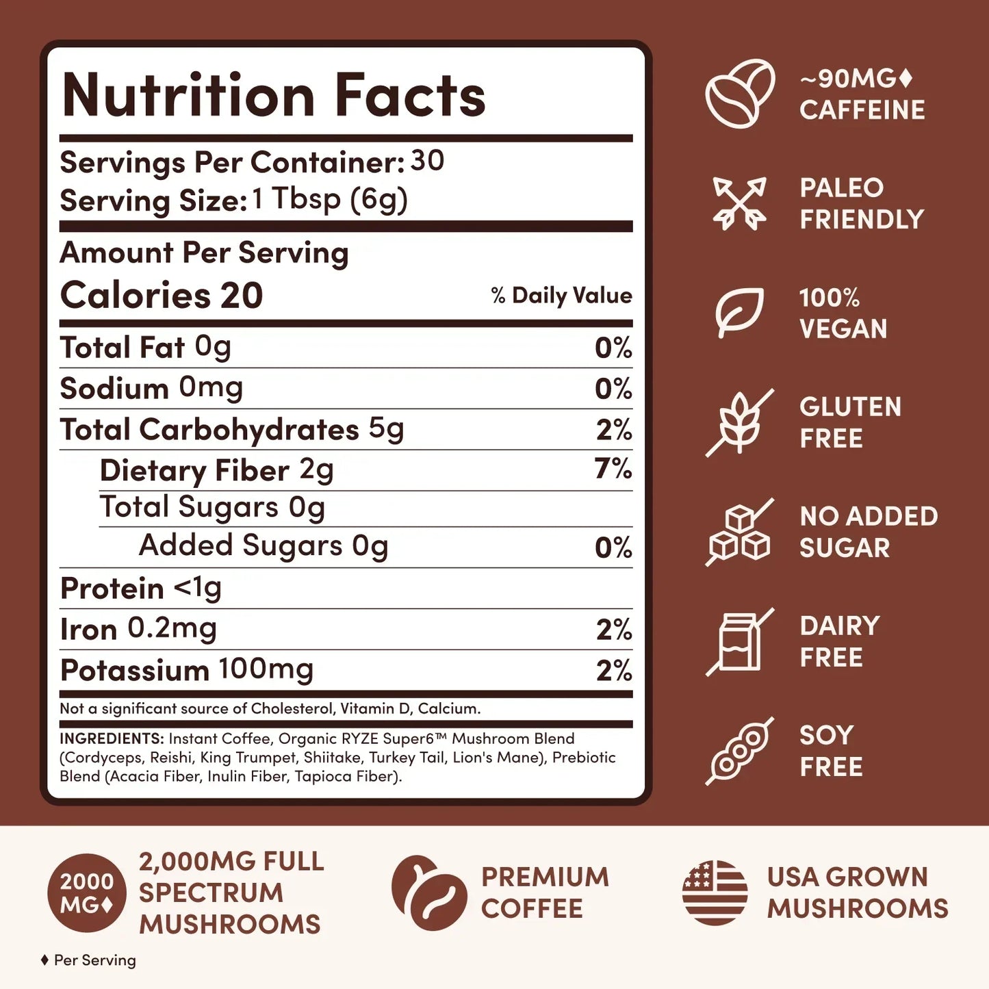 Mushroom Coffee Dark Roast (30 Servings) - A9O2