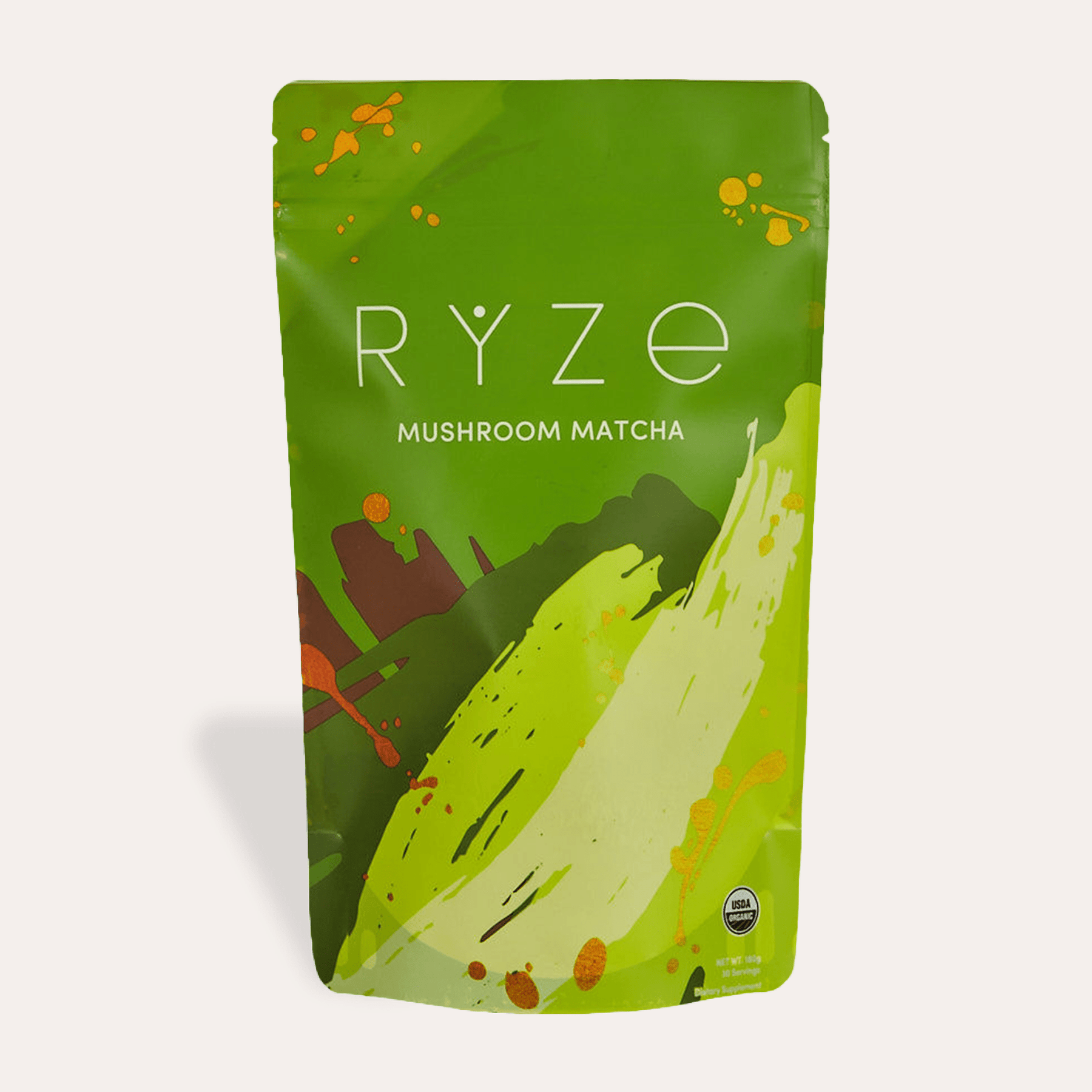 RYZE Mushroom Matcha - with 6 Organic Adaptogenic Mushrooms Grown In USA and Ceremonial-Grade Japanese Matcha - YGQ9